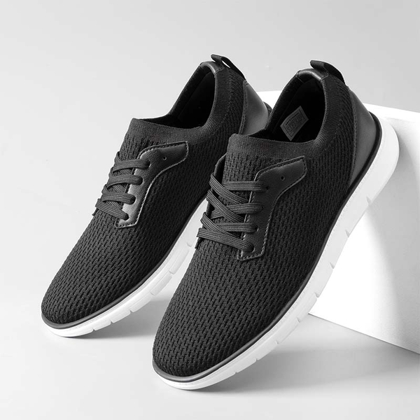 Men's Lightweight Non-Slip Mesh Sneakers - BLACK - 5